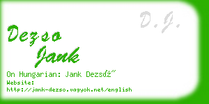 dezso jank business card